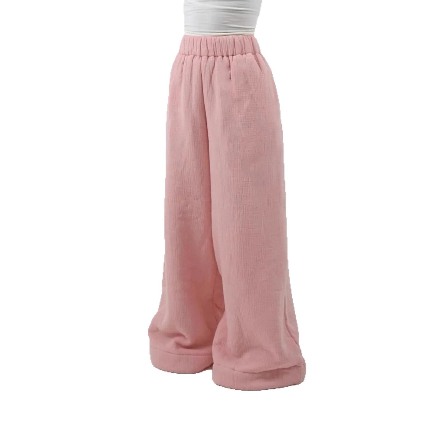 Women's Street Fashion Casual Loose Wide-leg Pants Solid Color